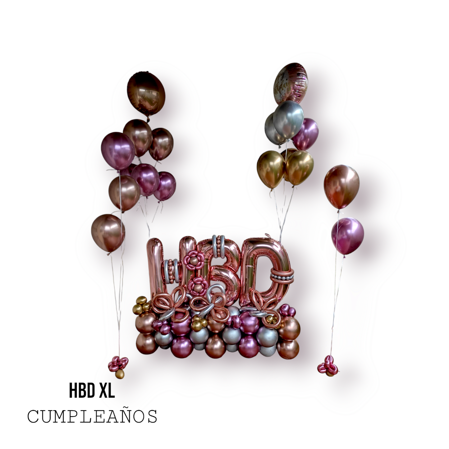 Maxi Bouquet de globos para cumpleaños HBD XL