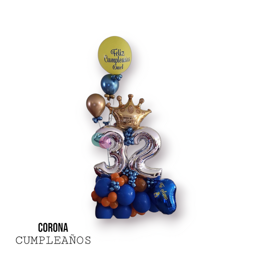 Bouquet de globos con corona