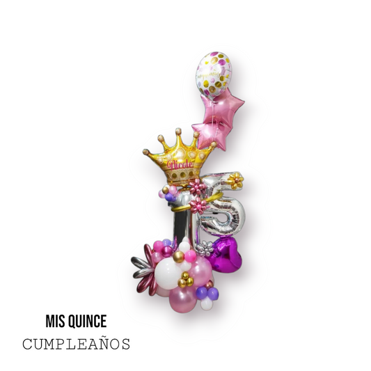 Bouquet de globos con corona