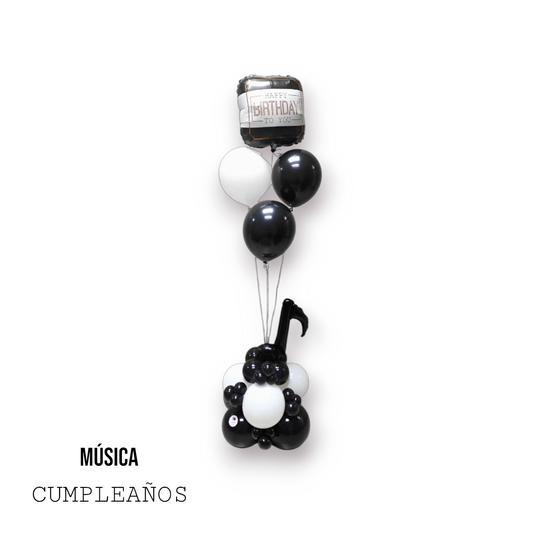 Bouquet para cumpleaños notas musicales